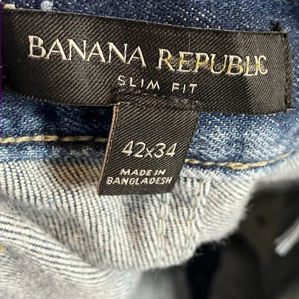 Banana Republic Jeans‎ Mens Size 42X34 Blue Slim Fit Organic Light Wash Denim